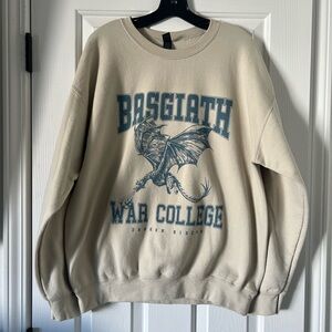 Gildan Beige Crewneck Sweater with Graphic